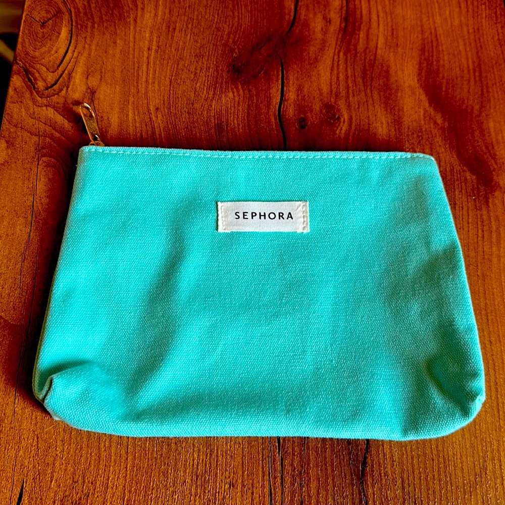 Teal makeup pouch